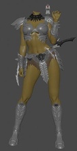 female yautja predator armor blaster sword alien shield games toys 3d print model - Mito3D