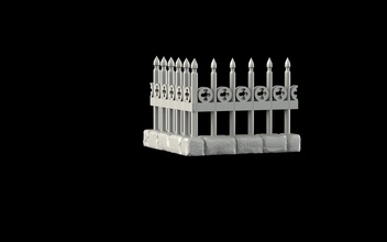 vallas recinto paredes pared cementerio gótico portón escénico guión imprimible fantasía miniatura rda papel jugando mesa juego antiguo arquitectura edificio juegos juguetes accesorios 3d print model - Mito3D