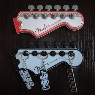 fender guitar headstock key hanger music instrument musical electric rock sound instruments band audio gibson ibanez 3dprint 3d electronics house decor 3d print model - Mito3D