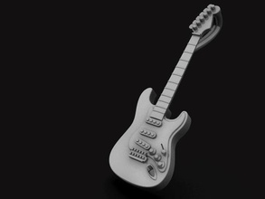 fender stratocaster anhänger gitarre silber schmuck gold musik instrument 3d print model - Mito3D