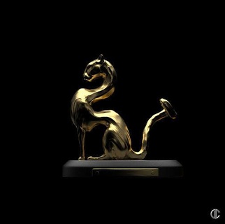 feng shui dorado leopardo estatua animal escultura Feng Shui fortuna suerte resina 3d impresión Arte esculturas 3d print model - Mito3D