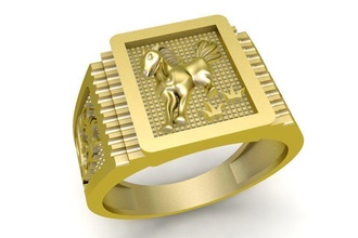 feng shui 24k oro squillare uomini 1958 gioielleria moda accessori diamante uomo design anelli 3d print model - Mito3D