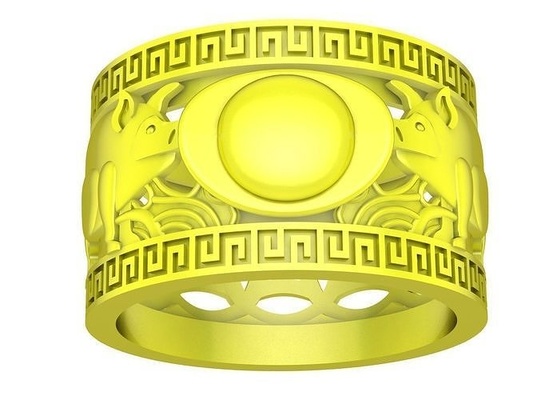 feng shui 24k zodíaco cerdo hombres anillo 4788 joyería joya moda accesorios oro diamante hombre diseño anillos 3d print model - Mito3D