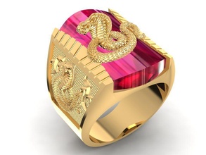 fengshui gold croba ring 1089 jewelry fashion accessories diamond man men design rings 3d print model - Mito3D