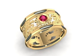 fengshui gold dragon ring 1977 jewelry fashion accessories diamond man men woman women unisex design rings 3d print model - Mito3D