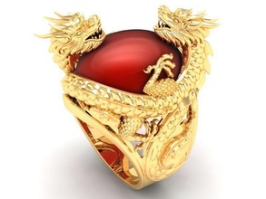 fengshui gold dragon ring 214 jewelry fashion accessories diamond man men unisex design rings 3d print model - Mito3D