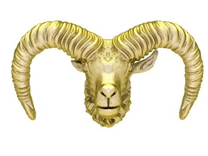 fengshui head goat jewelry 3050 fashion accessories gold diamond man men woman women unisex design 3d print model - Mito3D