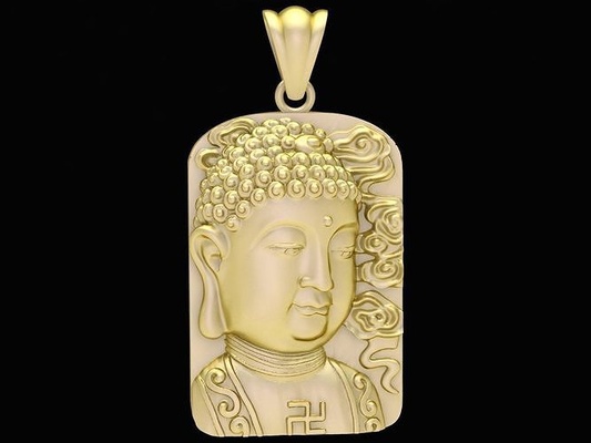 feng shui suerte buda colgante pendiente 3323 joyería joya moda accesorios oro diamante hombre hombres diseño colgantes 3d print model - Mito3D