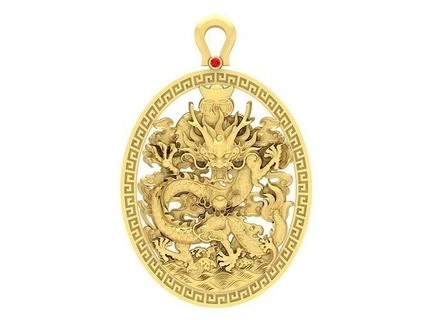 Feng Shui suerte China continuar colgante pendiente 3615 joyería joya Moda accesorios oro diamante hombre hombres diseño colgantes 3d print model - Mito3D
