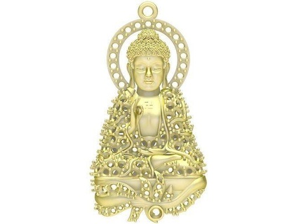 Feng Shui suerte diamante Buda colgante pendiente 3342 joyería joya Moda accesorios oro diseño colgantes 3d print model - Mito3D
