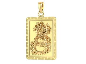 feng shui chanceux dragon fanion 3061 bijoux or diamant homme hommes conception pendentif pendentifs 3d print model - Mito3D