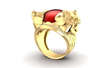 fengshui lucky pig ring 1917 jewelry fashion accessories gold diamond man men woman women unisex design rings 3d print model - Mito3D