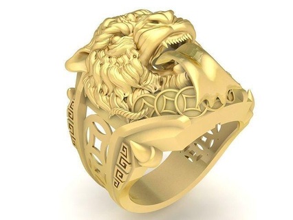 Feng Shui suerte zodíaco Tigre hombres anillo 3775 joyería joya Moda accesorios oro hombre diseño anillos 3d print model - Mito3D