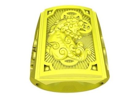fengshui pixui chinese letter happy men ring 4340 jewelry fashion accessories gold diamond man new design rings 3d print model - Mito3D
