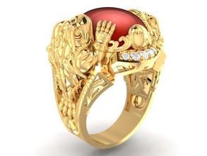 feng shui inteira pernas anel 218 joalheria moda acessórios ouro diamante homem homens mulher mulheres unissex Projeto 3d print model - Mito3D