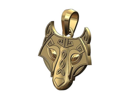 fenrir Loup pendentif caution médaillon bijoux viking norrois Loki bling imprimable or argent Collier fantaisie mythologie celtique 3d modèle anneaux 3d print model - Mito3D