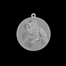 vahşi ayı kolye 3dm stl 3d yazdır model altın mücevher takı yazdırılabilir gümüş sembol sarkık rahatlama para madeni pençeler dişler 3d print model - Mito3D
