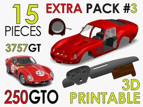 ferrari 250 gto - extra pack 3 3d printable expensive kit details chassis racing gearbox vehicle car sport cad 3757gt nick mason pink floyd hobby diy automotive 3d print model - Mito3D