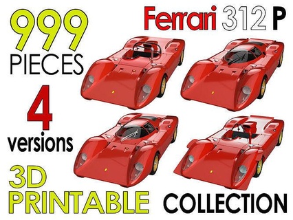Ferrari 312 3d yazdırılabilir araba takım paketlemek Spor yarış süper cad araç şasi 312p bilimkurgu berlinetta coupe cabriolet örümcek çevrilebilir motor Yazdır hobi kendin yap otomotiv 3d print model - Mito3D
