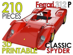 ferrari 312 p spyder classic - car kit 312p berlinetta sportscar expensive engine wheels chassis racing gearbox supercar v12 fast vehicle 3d printable diecast hobby diy automotive 3d print model - Mito3D