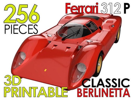ferrari 312p berlinetta classic - car kit 312 spyder sportscar expensive engine wheels chassis racing gearbox supercar v12 fast cad coupe diecast hobby diy automotive 3d print model - Mito3D