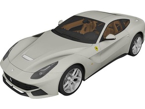 Ferrari f12 Berlinetta carro roda velozes veículo clássico dirigir isolado automotivo pneu sedan esporte 2015 branco jogos brinquedos borda 3d print model - Mito3D