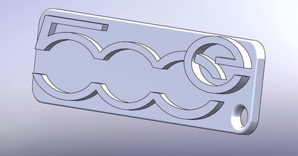 fiat 500e keychain car electric jewelry 3d print model - Mito3D