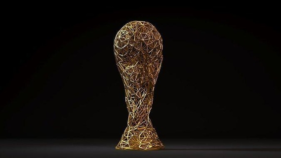 fifa Welt Tasse Trophäe Champion vergeben Preis Liga Meisterschaft Gewinner Skulptur voronoi Spiel Stadion Kunst 3d print model - Mito3D