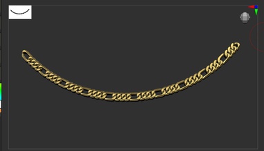 figaro Kette Verknüpfung Armband Halskette Kettenglied Silber Sterling Sicherheit Gold 3d druckbar Unternehmen Schmuck Halsketten kubanisch 3d print model - Mito3D