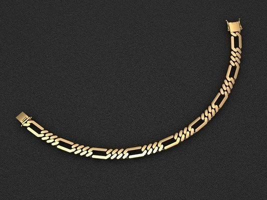 figaro bağlantı zincir bilezik or kolye 7 mm altın gümüş mücevher takı 3dprint yazdırılabilir bilezikler 3d print model - Mito3D