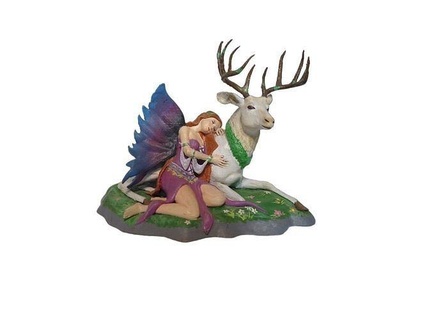 Figura hada uyuya kalmak ağırbaşlı geyik fauna Sanat doğa hayvan orman peri Geyik yavrusu heykeller 3d print model - Mito3D