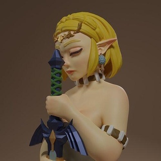 Figura Zelda nintendo oyun bağlantı efsanesi krallığın gözyaşları nefes nefese karakter video alan Sanat heykeller 3d print model - Mito3D