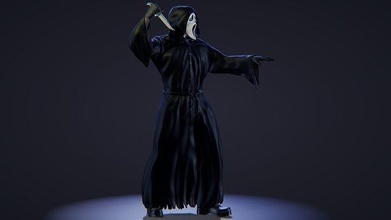 figura fantasma cara máscara gritar película figurilla miniatura apuntalar accesorios cosplay 3d 3dprinting stl 3dmodel escultura estatua juegos juguetes 3d print model - Mito3D