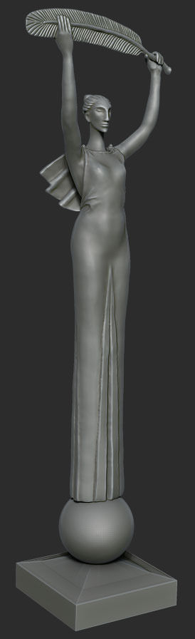 la estatuilla art escultura figura carácter de pluma mujer humanos las esculturas 3D print model - Mito3D