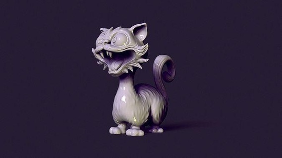 figurine fanny cat toy kitty kitten pet meow paws tail animals miniatures sculpture feline lalnd mammal statuette art 3dprinting games toys 3d print model - Mito3D