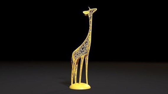 figurina giraffa decorazione statuetta arte casa figura wireframe voronoi arredamento lampada filo Casa 3d print model - Mito3D