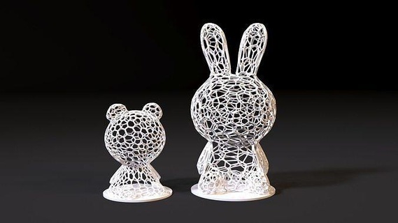 heykelcik tavşan ayı Voronoi heykel Sanat orta karikatür Paskalya 3d baskı 3dprinting heykeller ev dekor 3d print model - Mito3D
