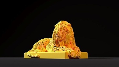 estatueta leão rei simba rei leão 3d impressão 3dprinting estátua imprimível decoração arte esculturas voronoi casa 3d print model - Mito3D