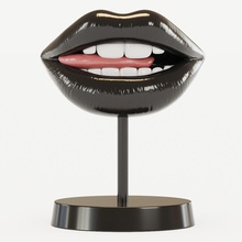 figurine lips black kiss red cosmo decoration figure object 3d model quality photo realistic design poly modeling printing art sculptures 3d print model - Mito3D