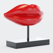 estatueta lábios beijo vermelho cosmo decoração figura 3d modelo qualidade foto realista projeto alto fêmea cara escultura arte esculturas impressão 3d print model - Mito3D