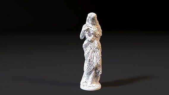 figurine woman torso girl female dancing statue human voronoi body anatomy musculature kadin tors art sculptures 3d print model - Mito3D