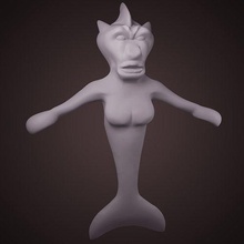 Figi sirena arte donne pesce mitico creatura mostro figura uomo oceano Giochi giocattoli 3d print model - Mito3D