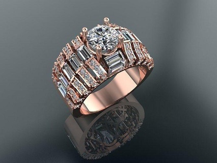 Datei nhan Kim cuong Gold Hochzeit Luxus Juwel Diamant Ring Schmuck Ringe 3d print model - Mito3D