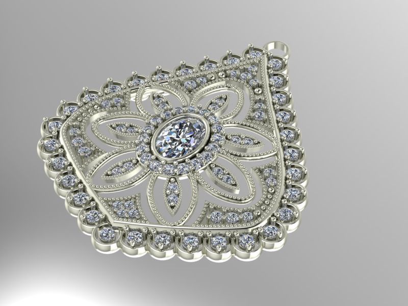 filigree diamond earring jewelry earring jewelry printable diamond gem earrings 3D print model - Mito3D