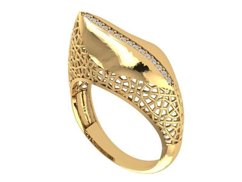 filigree diamond ring jewelry jewellery wedding engagement fashion solitaire free rings 3D print model - Mito3D
