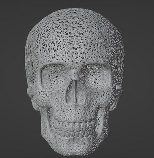 telkari insan kafatası tasarımcı Sanat 3d baskı ev dekorasyon kemik heykeller 3d print model - Mito3D