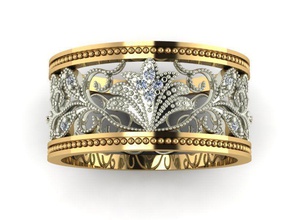 filigree ring jewelry rings diamond precious jewellery gemstone 3d print model - Mito3D