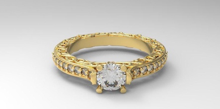 filigree ring jewel jewelry 3djewelry 3dring ringmodel silver gem gold platinum luxury rings 3d print model - Mito3D