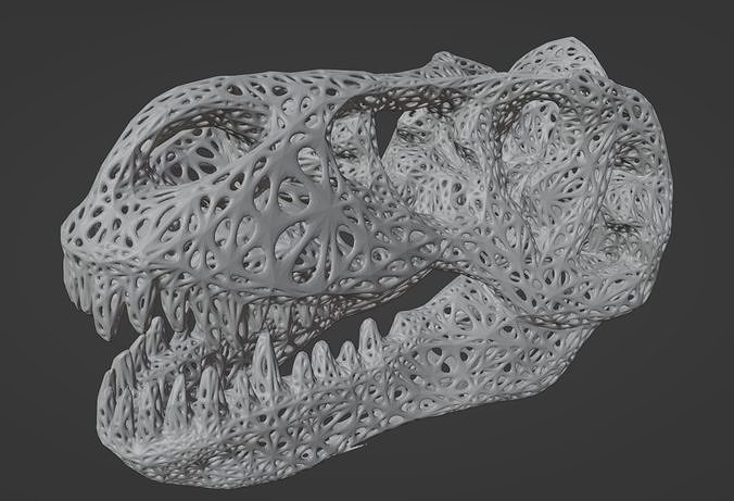 filigree t-rex dinosaurs skull t rex art tyrannosauru spine sculptures dino skeletal jurassic park reptile 3D print model - Mito3D
