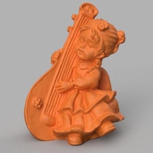 fille luth musique luthier instrument violon musical guitare art sculptures 3d print model - Mito3D